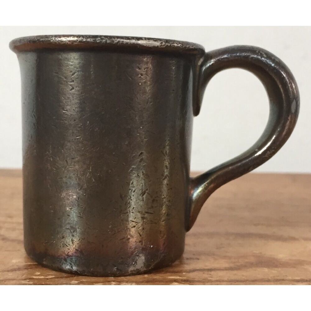 Vtg International Silver Co Soldered Childs Baby 2 oz Cup Mug Silverplate 2.25"